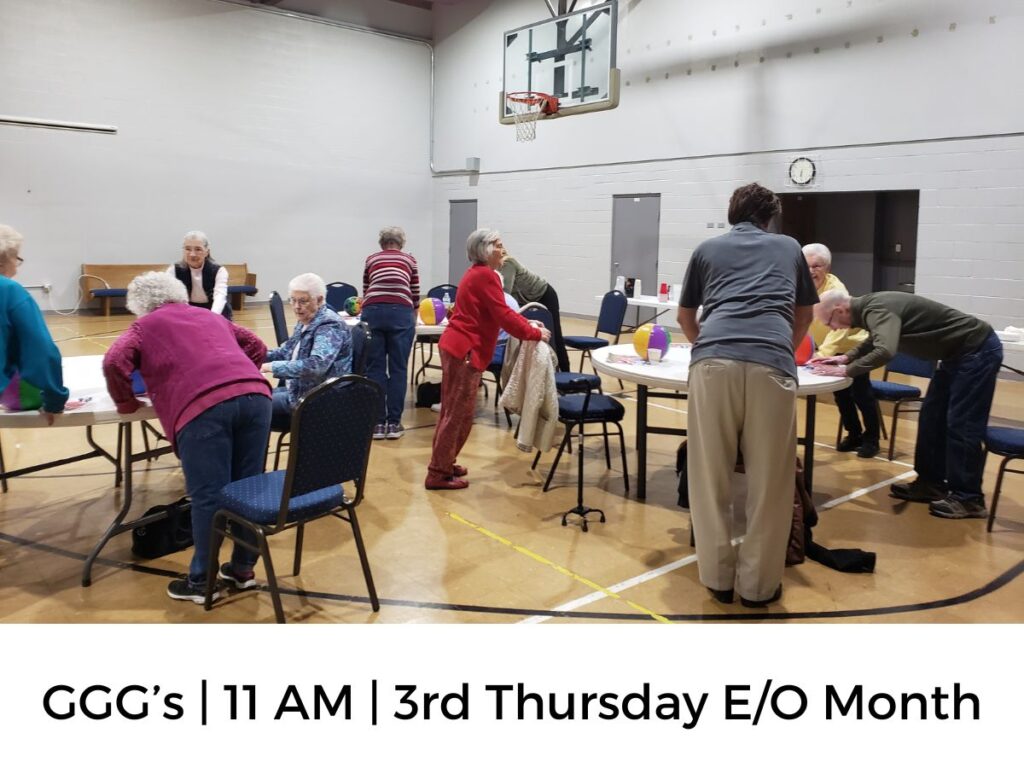 People eating lunch at tables